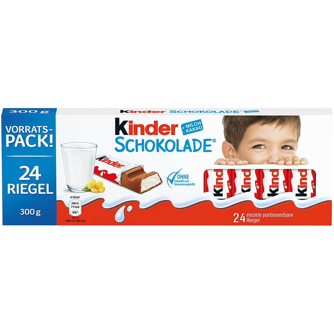 Kinder Schokolade Mini Riegel mit Milch Creme Füllung Vorratspack 300g
