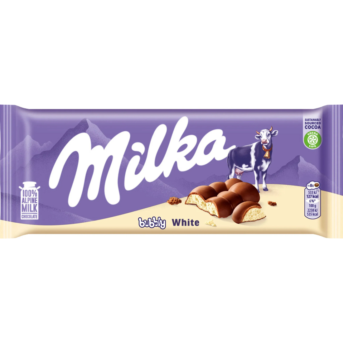 Milka Prickelnde Weiße Vollmilchschokolade 95 G
