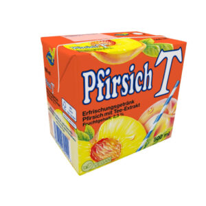 Pfirsich T – Erfrischungsgetränk mit Pfirsich-Geschmack und Tee-Extrakt