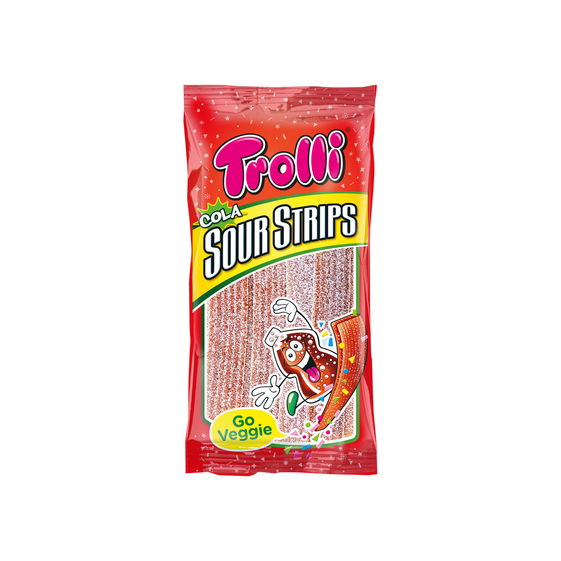 Trolli Cola Sour Strips saure Fruchtgummi Streifen Cola Geschmack 85g