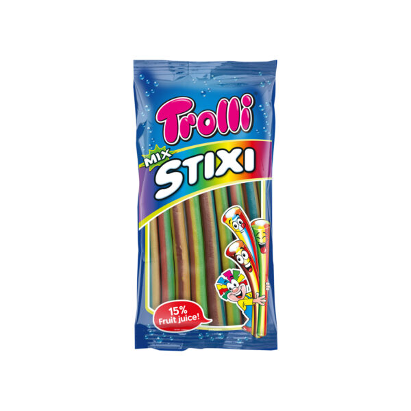 Trolli Mix Stixi Gummibonbon mit ver-schiedenen Fruchtaromen 85g