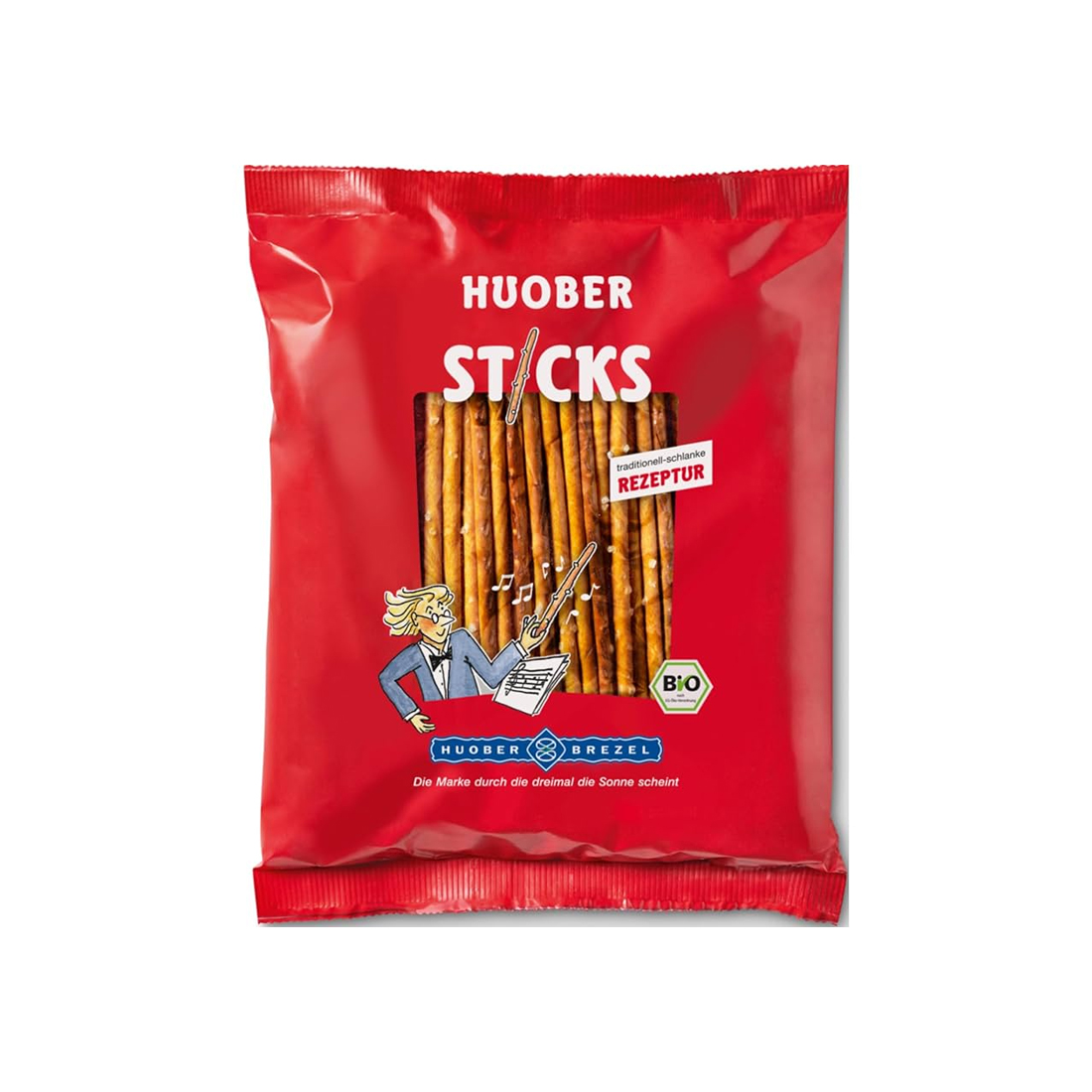 Huober SticksSalzstangen (175g Packung) + usy Block