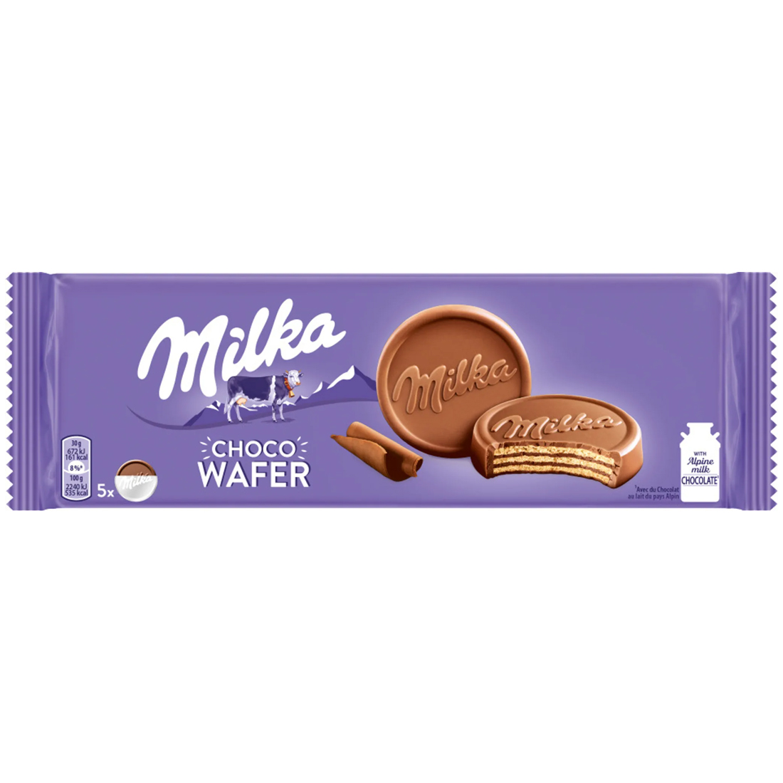 Milka Schoko-Waffel Kakao-Buttercreme umhüllt von Vollmilchschokolade 150 G (5 Stück)