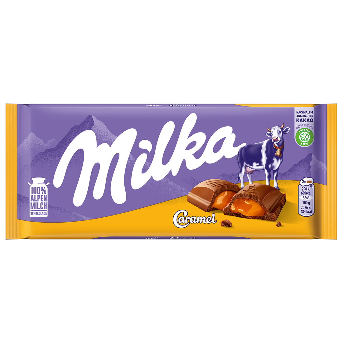 Milka Vollmilchschokolade mit KaramellFüllung 100 G