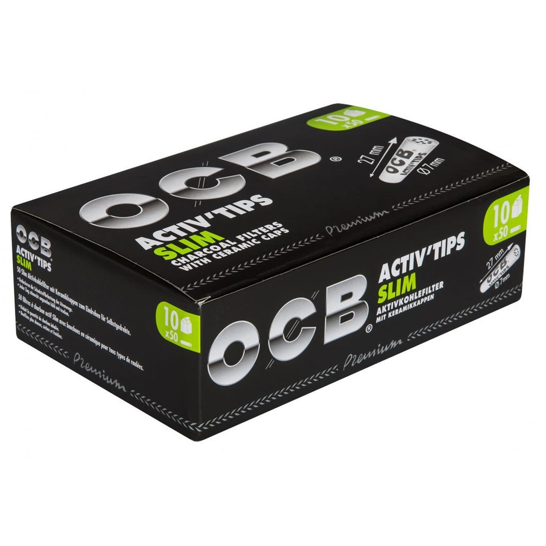 OCB Activ Tips Slim Aktivkohle-Filter 7mm 50-500 Stck