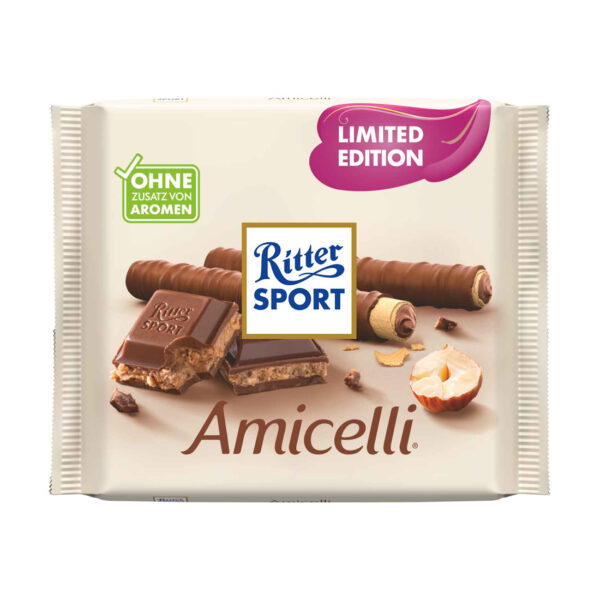 Ritter Sport Amicelli Schokoladentafel mit Haselnusscreme 100g