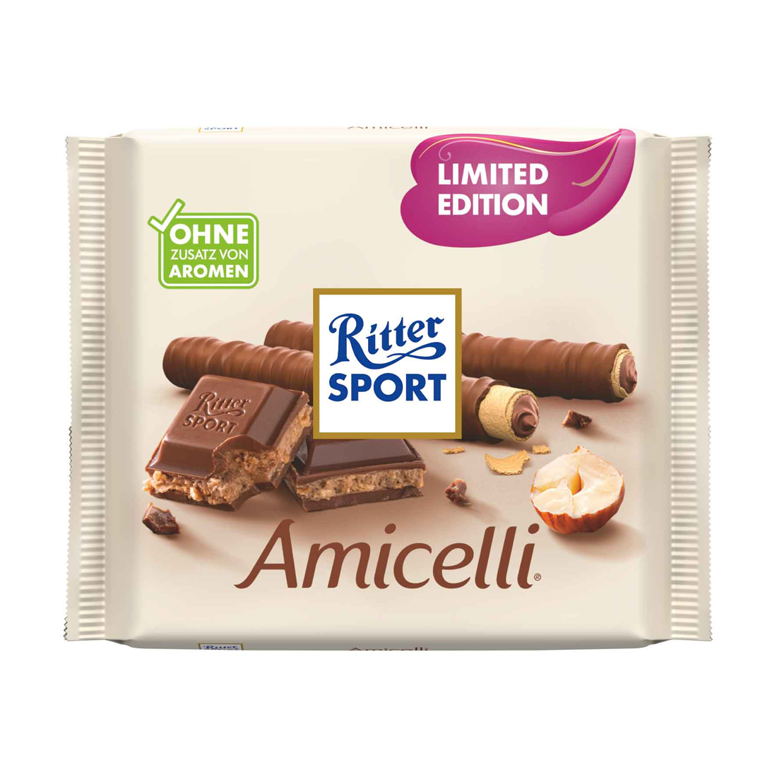 Ritter Sport Amicelli Schokoladentafel mit Haselnusscreme 100g