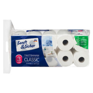 Toilettenpapier Stroh Classic XXL 3-lagig (20x220 Blatt), 20 St