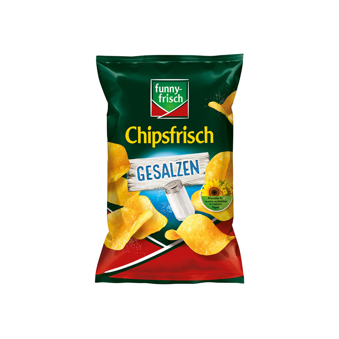 funny frisch Chipsfrisch gesalzen Kartoffelgenuss mit Salz 150g