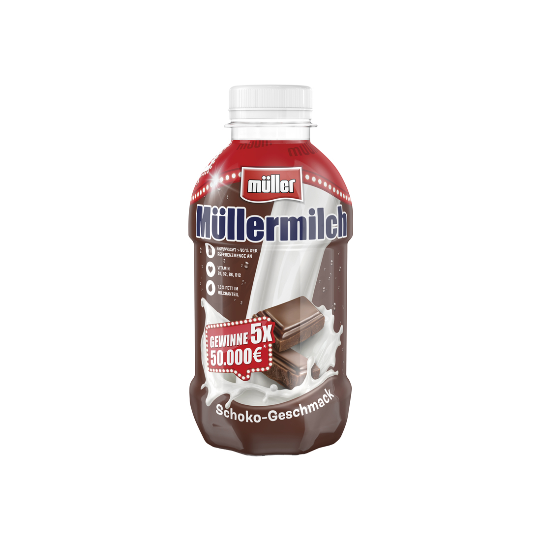 müller Müllermilch 1,5 % Schoko PET-Flasche gekühlt - 400 ml Flasche